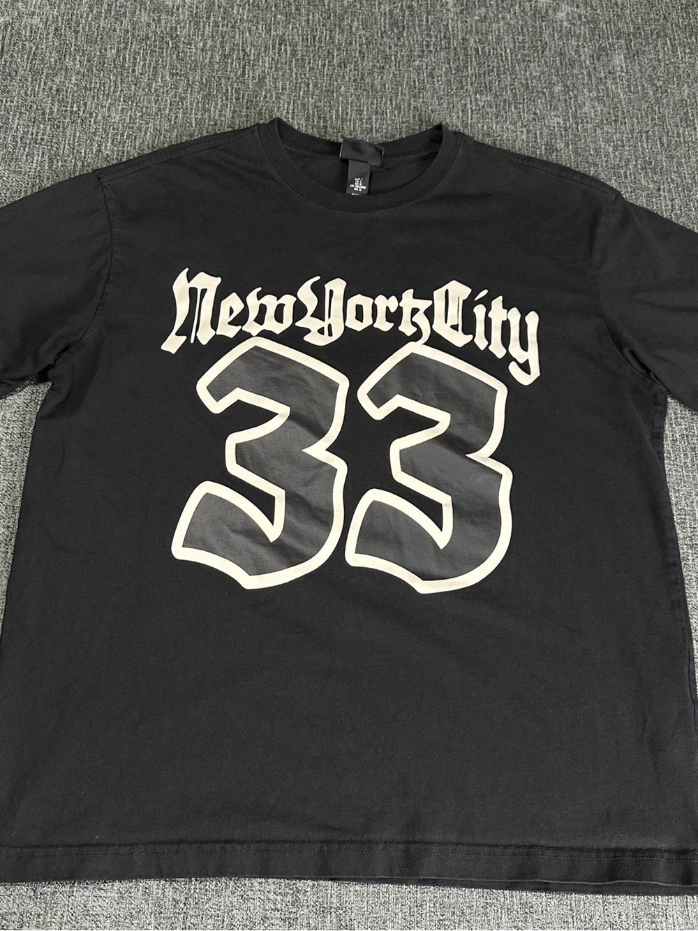 H&M Black Graphic T-Shirt “New York City 33” Relaxed Fit Men’s Large Streetwear